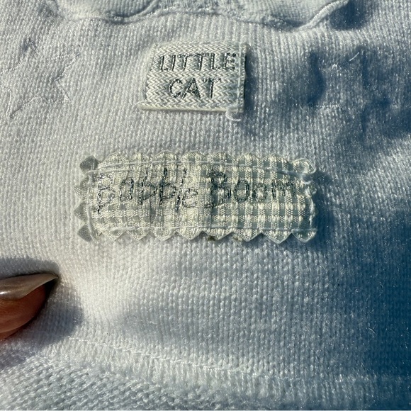 Debenhams Babble Boom Little Cat Embroidered White Knit Baby Blanket - Picture 8 of 17